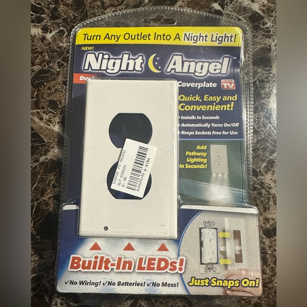 As Seen On TV Night Angel Lighted Wall Outlet Coverplate